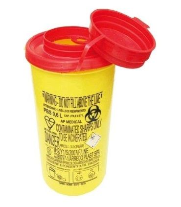 CONTAINERS OF USED NEEDLES