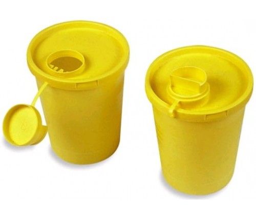 CONTAINERS OF USED NEEDLES YELLOW